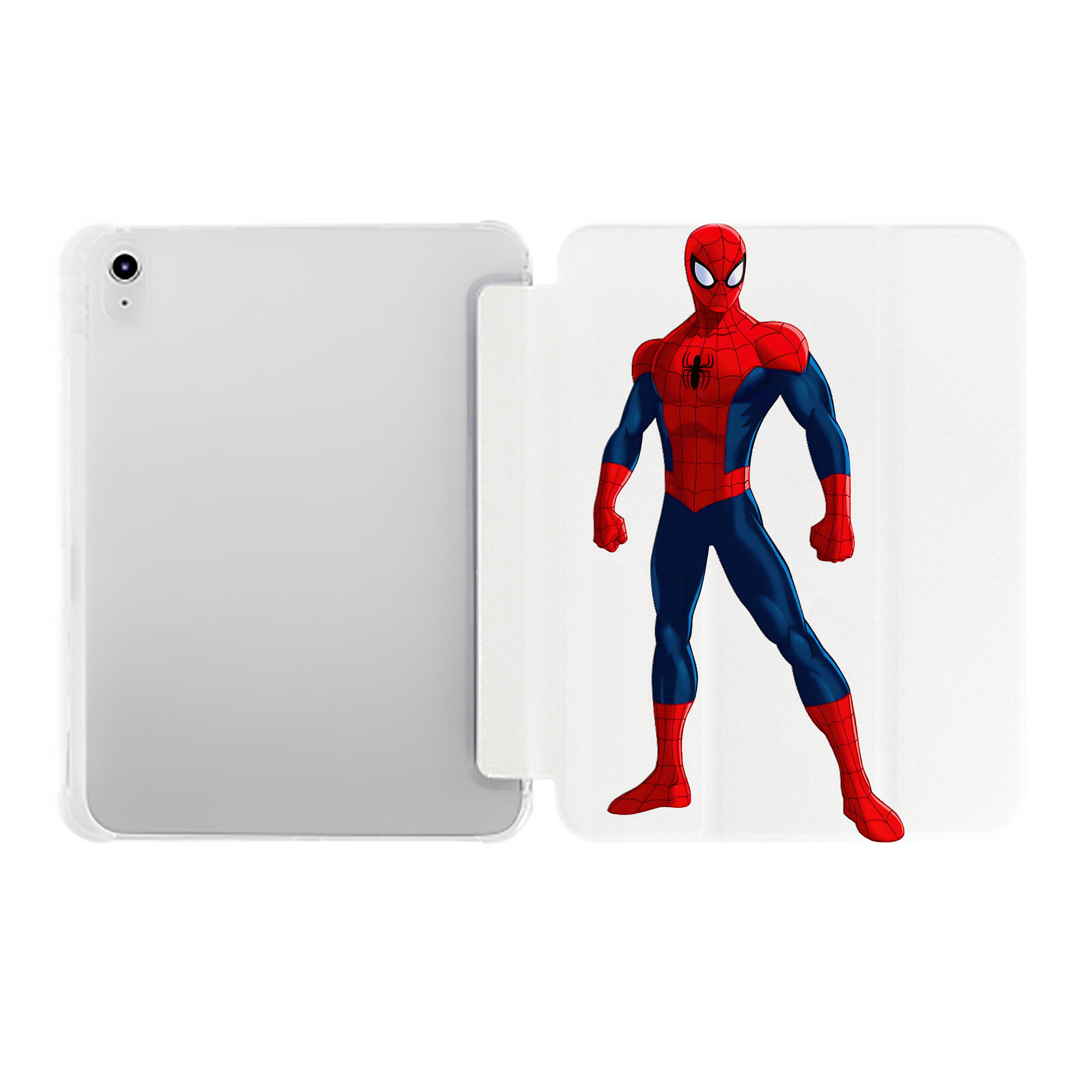 （画像用） Spider Man スパイダーマン IPad ケース ペン収納付き 三つ折りスタンド PUレザー×シリコン 対応機種9.5/10.5/10.9インチ